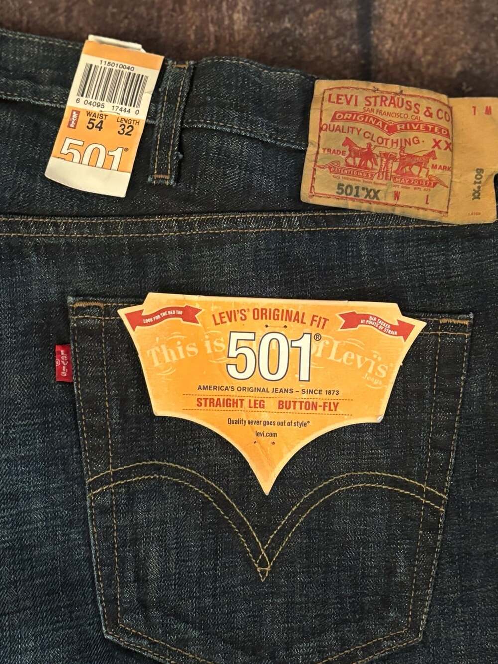 Levi's 501 Original Fit Straight Leg Jeans Size 54x32 NWT